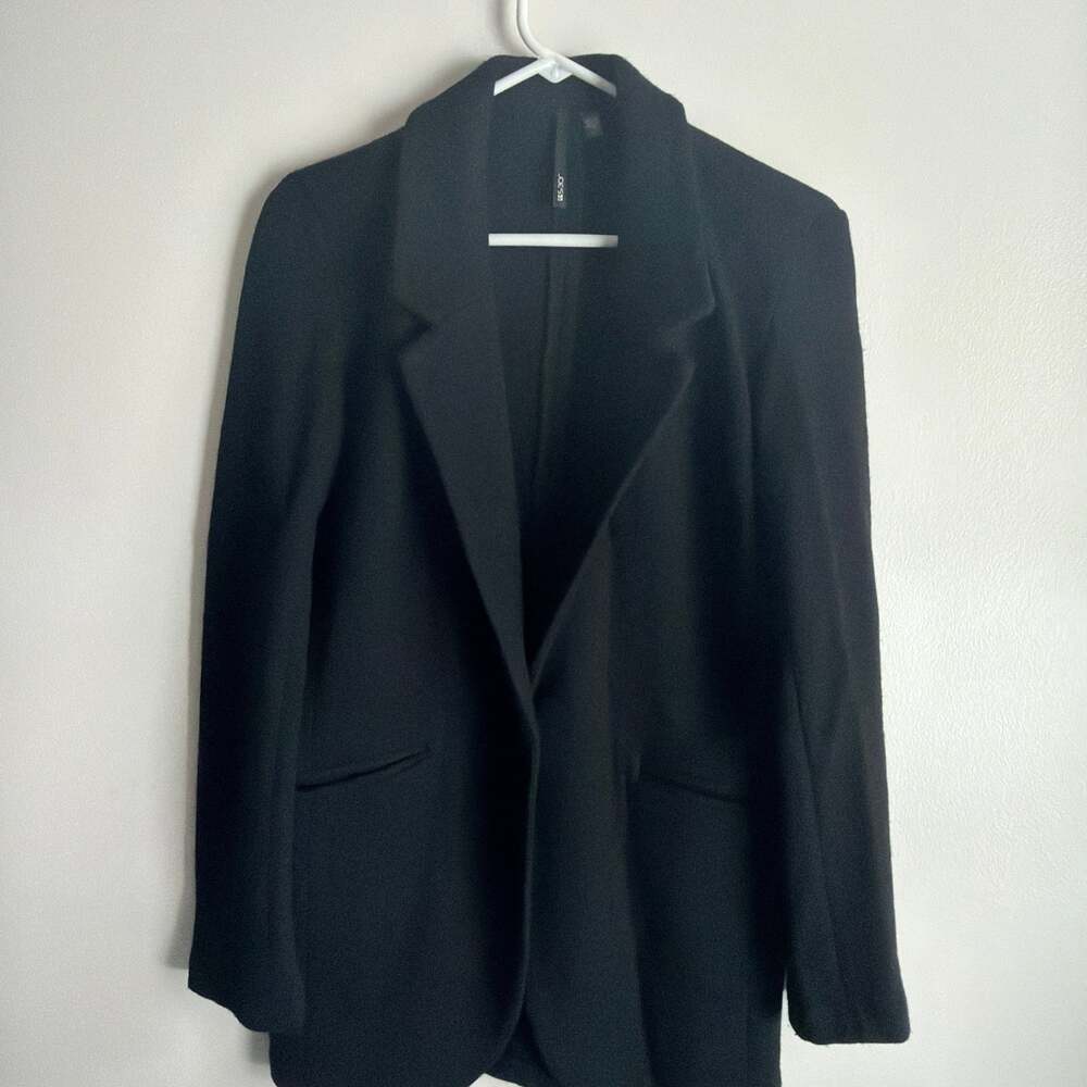 Joe's Jeans Black Oversized Wool Blend Blazer Coat, Size S